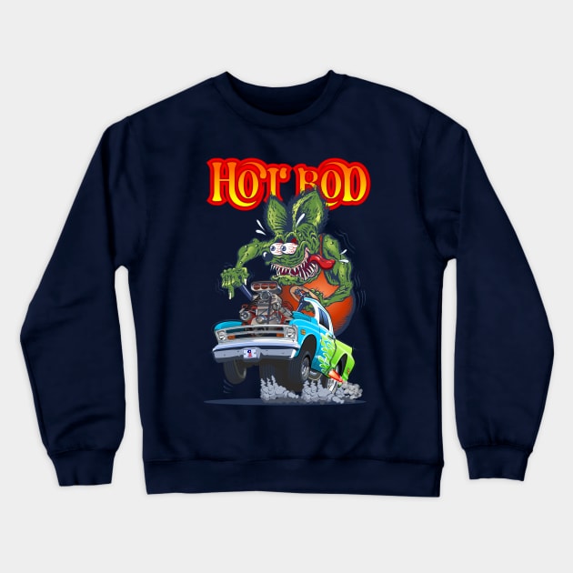 Cartoon retro rat rod Crewneck Sweatshirt by Mechanik